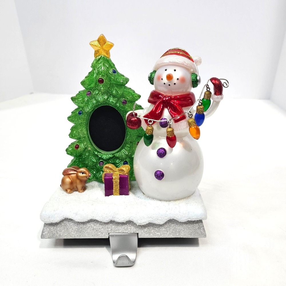 Christmas Snowman Photo Frame Stocking Holder Light Up Tree Bunny Decor - Picture 1 of 13